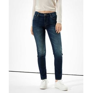 American Eagle Women’s Hi-Rise Dark Next Level Stretch Skinny Jeans sz 4 x-short